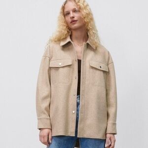 ZARA BUTTONED SOFT OVERSHIRT JACKET